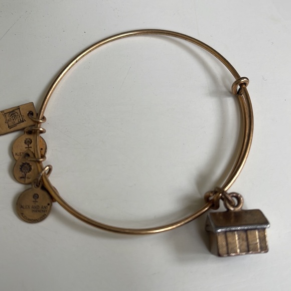 Alex & Ani “Vintage” Bangle Bracelets - silver, antique gold, crystal beaded, 6 - Picture 5 of 7